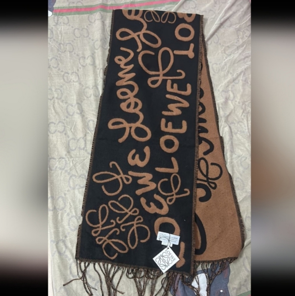 Loewe Black and Brown Scarf